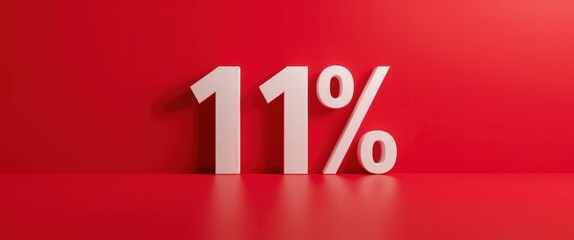 Get 11 percent off now! Grab this limited-time deal and boost your savings. Vibrant red backdrop creates urgency and excitement for promotions and discounts.