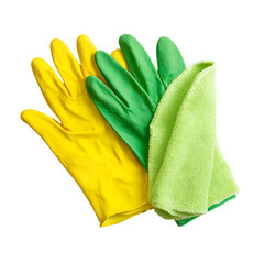 Protective Cleaning Gloves Shielding Hands Isolated on White Background
