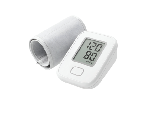 Digital blood pressure monitor device with cuff for health measurement and monitoring