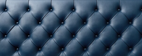 Obraz premium Elegant blue leather buttoned texture
