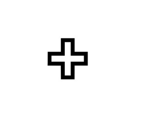 Fototapeta premium Symbolic Cross, Black White | Clean, isolated vector art for creative projects.