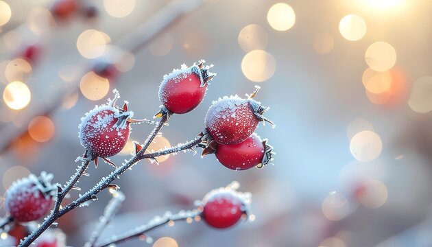 red berries on snow