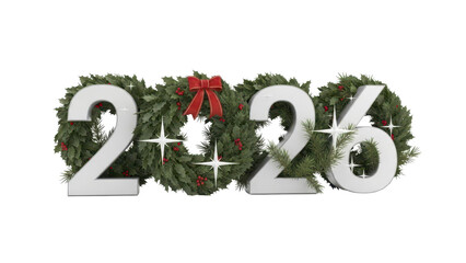 2026  New Year symbol on transparent background. 2026 YEAR. Design for decorating, background, wallpaper, illustration.