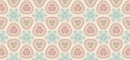vintage pattern, seamless pattern, floral ornament, damask pattern, decorative background, pastel wallpaper, elegant design, classic wallpaper, retro textile, floral texture, ornamental motif, repeati