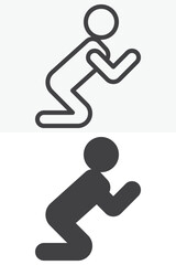 Praying man vector icon in line and solid different style