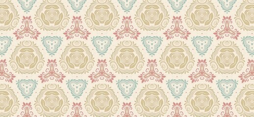 vintage pattern, seamless pattern, floral ornament, damask pattern, decorative background, pastel wallpaper, elegant design, classic wallpaper, retro textile, floral texture, ornamental motif, repeati