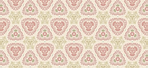 vintage pattern, seamless pattern, floral ornament, damask pattern, decorative background, pastel wallpaper, elegant design, classic wallpaper, retro textile, floral texture, ornamental motif, repeati