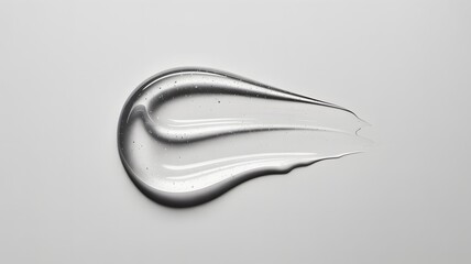 Clear gel smear with tiny bubbles on white transparent