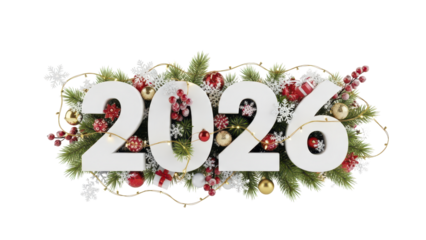 Festive 2026 New Year Celebration with Decorations