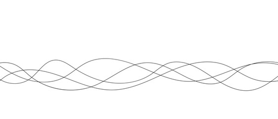 Thin line wavy abstract vector background. Curve wave pattern. Vector line art striped graphic template.