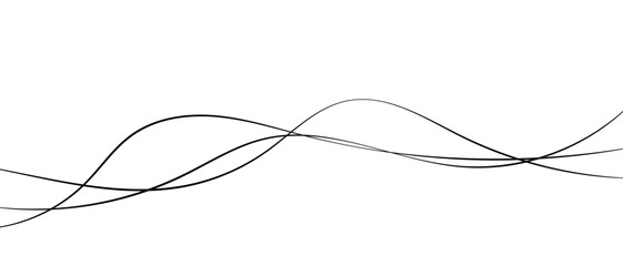 Thin line wavy abstract vector background. Curve wave pattern. Vector line art striped graphic template.