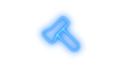 Axe work tool icon vector set, featuring modern glow. Outline sharp blue neon axe symbol on transparent background vector image.