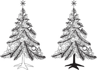 christmas tree vector, christmas tree set, christmas, tree, winter, fir, xmas, pine, snow, holiday, christmas tree, celebration, card, year, december, new, new year, trees, vector, decoration