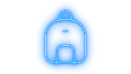 Modern blue neon backpack icon vector set. Outline glowing blue neon travel backpack bag on transparent background vector image.