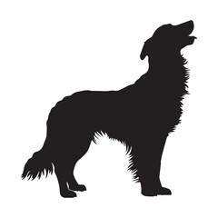 dog silhouette vector on white background