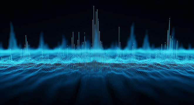 Stunning blue data visualization with futuristic light trails evokes innovation and technology for captivating backgrounds or tech-forward branding