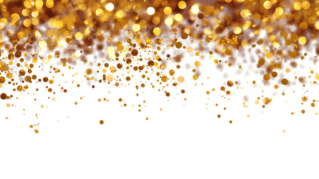 Gold bokeh lights isolated, background with gold sparkles Stock Illustration - Powered by Adobe
