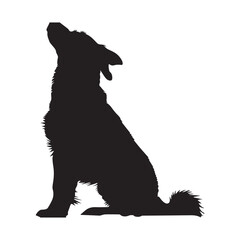 dog silhouette vector illustration on white background