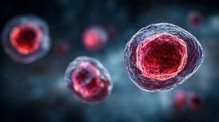 Visual representation of leukemia and cancer in the blood, showing malignant cells, immunotherapy, and oncology treatment, symbolizing disease, genetics, and medical intervention.