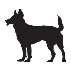 vector illustration of a black dog on white background