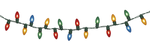 Colorful Christmas Lights Garland Isolated on Background
