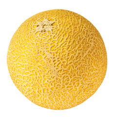 Fresh ripe Galia melon isolated on white background