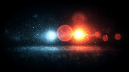 Retro light leak overlay with scratches, dust, blur, and red bokeh on a dark grunge background, creating a cinematic, vintage, and textured abstract film effect.