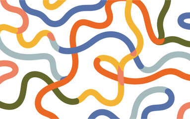 Obraz premium Abstract wavy lines pattern in warm and cool colors