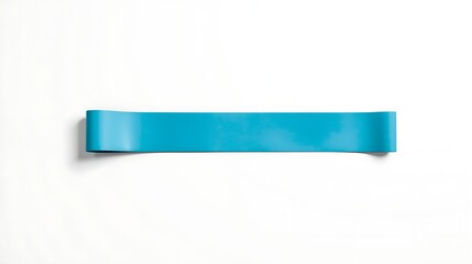 Obraz premium Turquoise resistance band for fitness and physical therapy on a white background