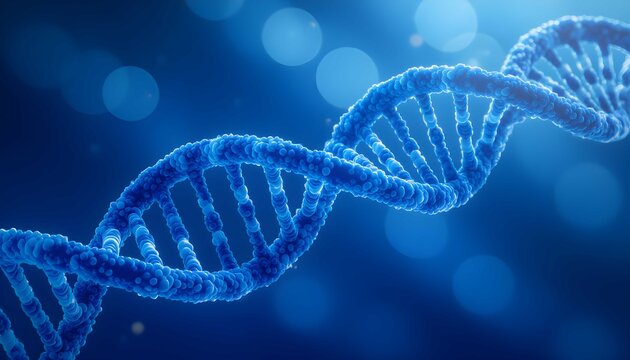 Molecular biology evolution showing DNA spiral double helix medical research visualization