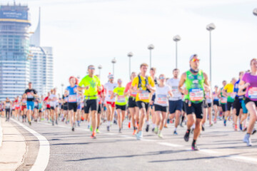 marathon runners in the city