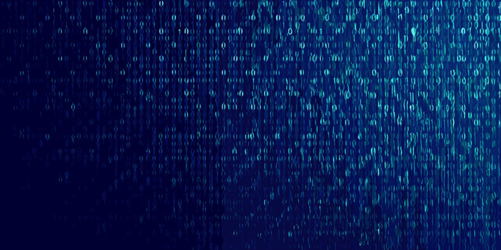 Abstract digital background with binary code in blue tones