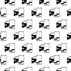 Don't text and drive seamless pattern isolated on white background