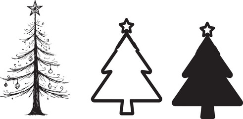christmas tree vector, christmas tree set, christmas, tree, winter, fir, xmas, pine, snow, holiday, christmas tree, celebration, card, year, december, new, new year, trees, vector, decoration