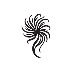 minimalist sea anemone logo with white background