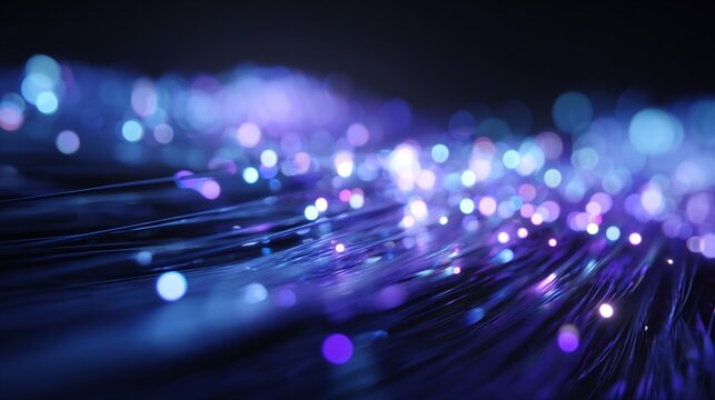 Abstract Fiber Optic Light Background with Copy Space