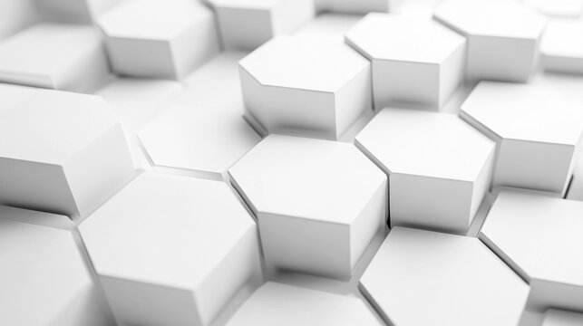 Modern futuristic background featuring white hexagonal metallic grid with abstract geometric patterns. The scene evokes technology, innovation, digital design, scientific concepts, and dynamic seismic