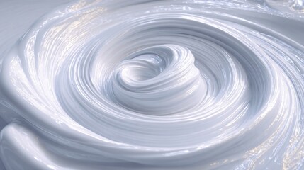 Swirling White Cream Texture with Copy Space