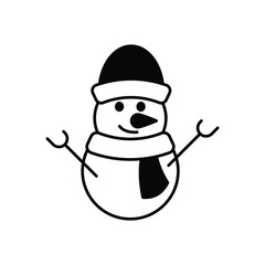 Snowman icon clean and modern vector illustration