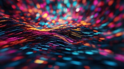 Colorful Flowing Patterns Create a Mesmerizing Wave of Light in a Digital Space