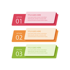 Fototapeta premium Numbered list of options with titles and descriptive text