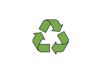 Green Recycling Symbol Isolated On Black Background Flat Vector Illustration Represents Sustainability And Environmental Protection