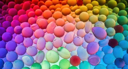 A vibrant array of colorful spheres creates a visually stunning and modern abstract background ideal for creative projects