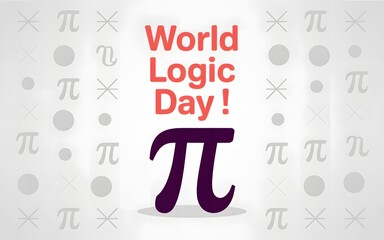 World logic day celebration with pi symbol and mathematical symbols