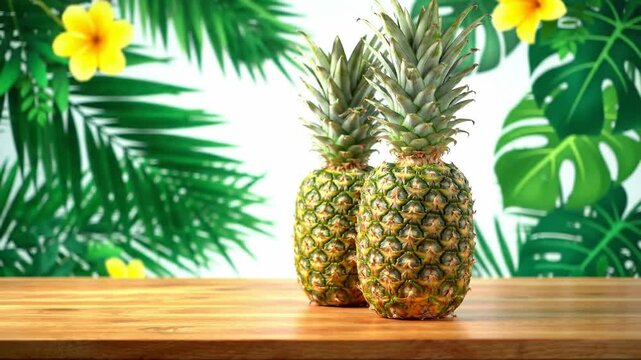 Two tropical fruits ready for refreshing summer beverage production