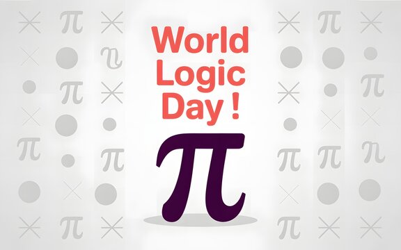 World logic day celebration with pi symbol and mathematical symbols