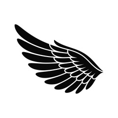 Tribal-style wing design, silhouette vector design on a white background