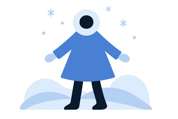 Obraz premium Minimalist Winter Fashion. Outdoor Winter Fashion. Flat minimalist vector illustration of Outdoor Winter