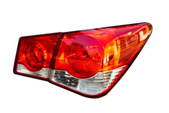 Car tail lights isolated on white background