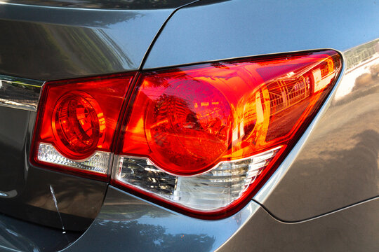 Car tail lights isolated on white background - Powered by Adobe